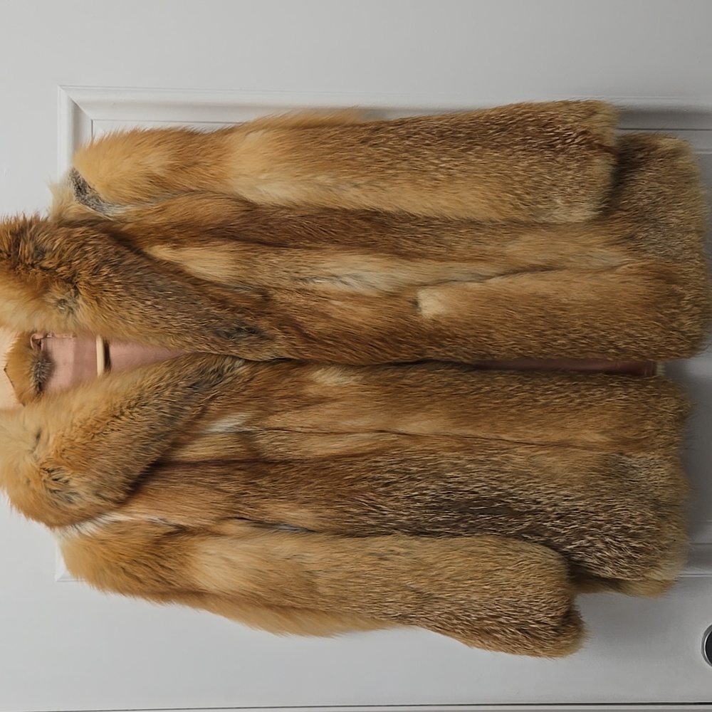 Luxurious Red Fox Jacket Long Pelts P2p 24 pit To Wrist 16, L32,